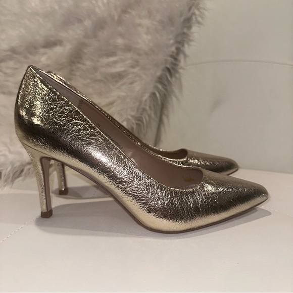 A New Day Gold Metallic 3” Heels with Pointed Toe, Size 7.5 - Picture 4 of 8